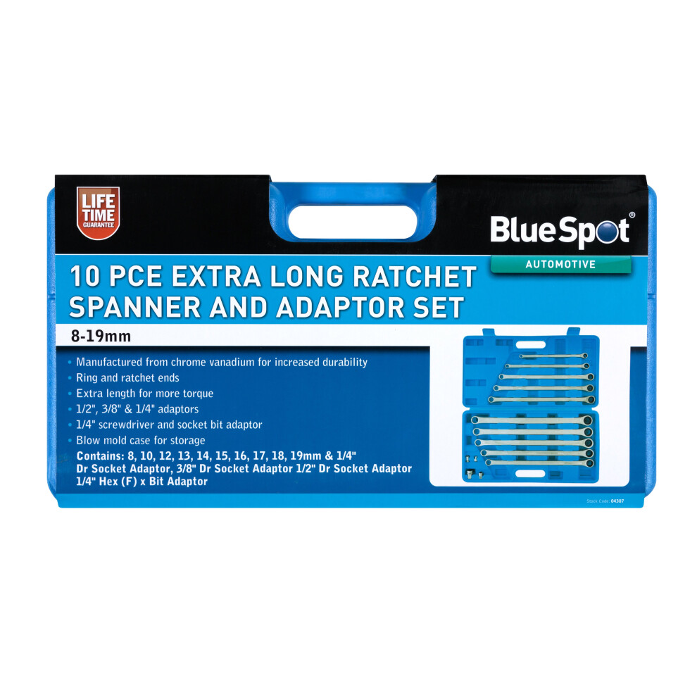 BlueSpot 04305 7Piece Extra Long Double Ended Ring Aviation Spanners