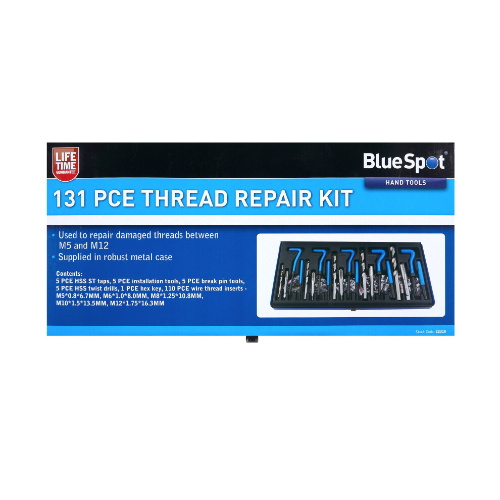 BlueSpot 22310 131 Piece Thread Repair Kit