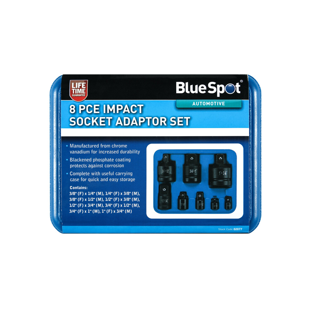 BlueSpot 02077 8 Piece Impact Socket Adaptor Set