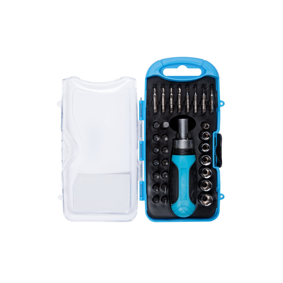 BlueSpot 12623 30 Piece Ratchet Screwdriver and Socket Set