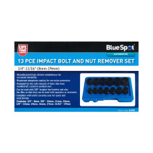 BlueSpot 01555 13-delige slagmoeraanzetterset (1/4"-11/16") (8mm-19mm)