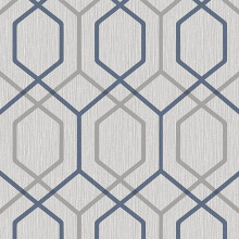 Oria Hex Wallpaper Belgravia Décor Geometric Navy Grey Glitter Textured Vinyl