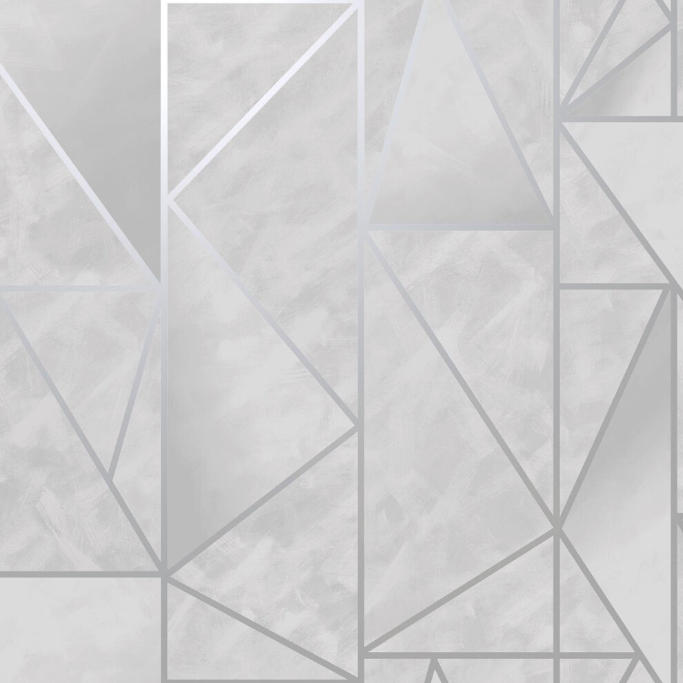 Bardsey Wallpaper Holden DÃ©cor Metallic Silver Geometric Grey Modern