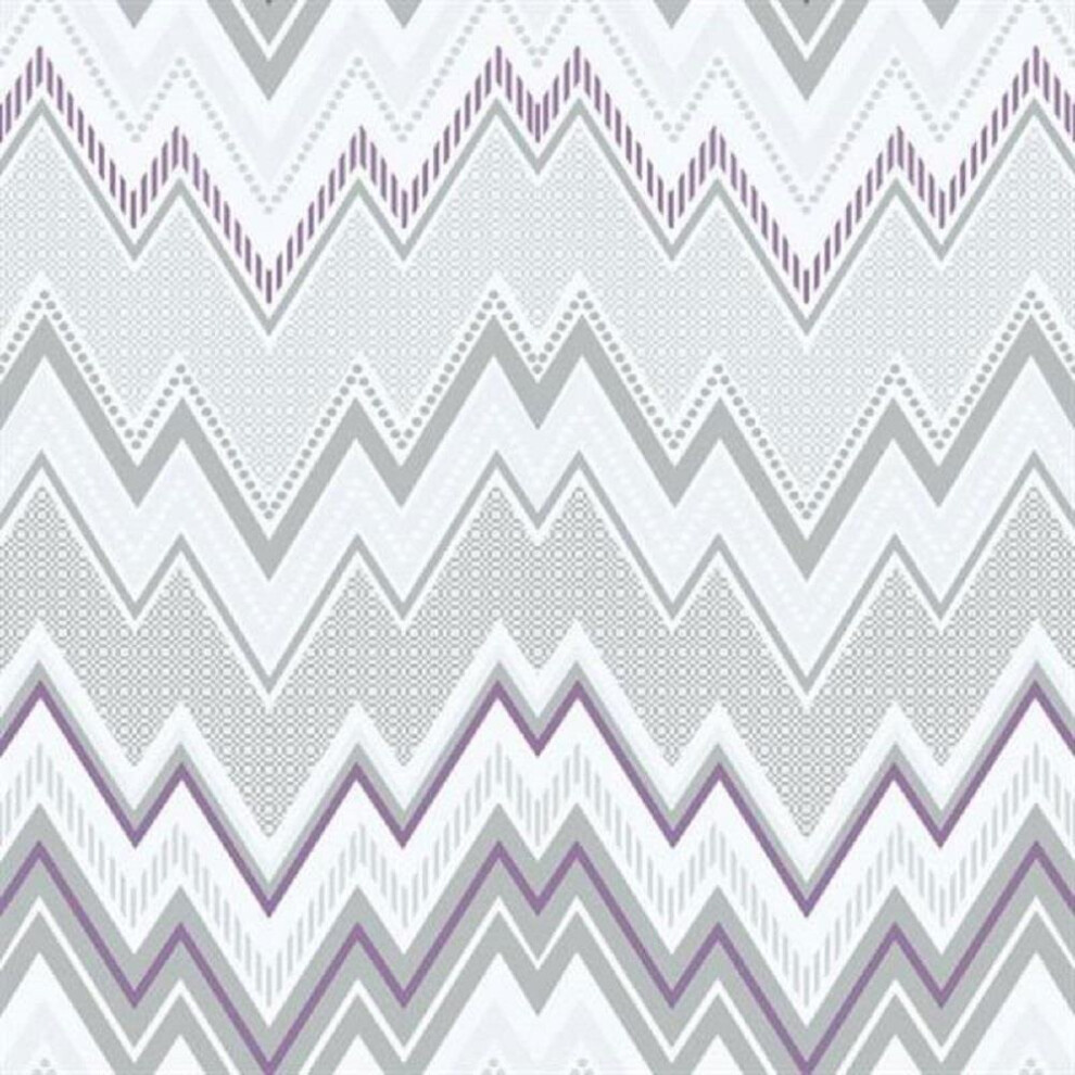 Tempo Zig-Zag Wallpaper Galerie Paste The Wall Purple Grey 5055430063380