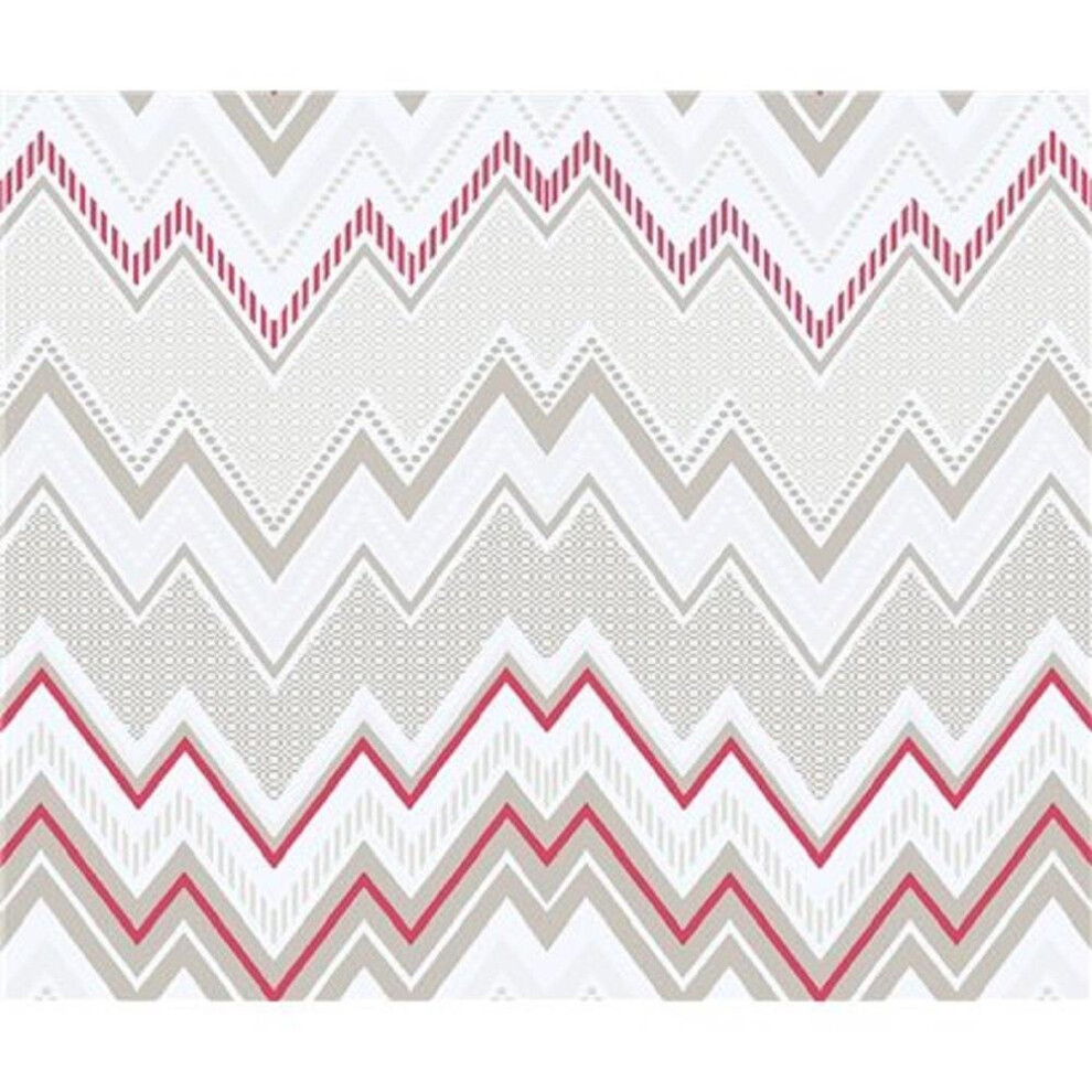 Tempo Zig-Zag Wallpaper Galerie Paste The Wall Pink Grey Beige 5055430063397