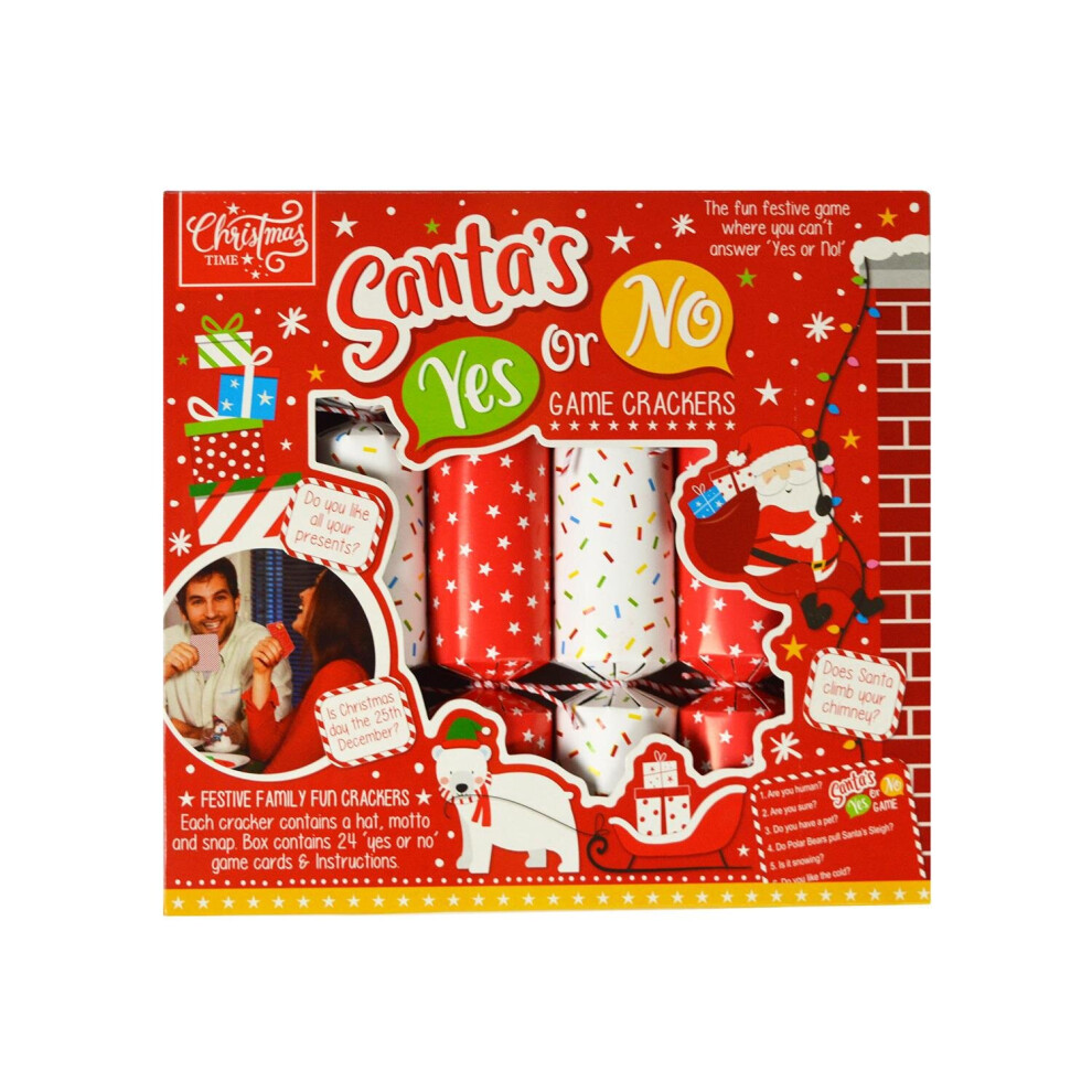 Pack Of 6 Santa's Yes or No Game Christmas Crackers Novelty Xmass Game