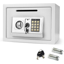 Solid Steel Digital Safe 16L Cash Box – PIN or Override Key, 2mm Body, 4mm Front Door, Floor/Wall/Cabinet Mount (25x25x35 cm)