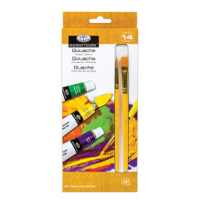 (14 Piece) Royal & Langnickel Essentials Gouache Paint & Brush Sets