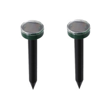 (Round style) Outdoor 2PCE Solar Ultrasonic Cat Repeller Animal Chaser Scarer Ultrasonic Deterrent