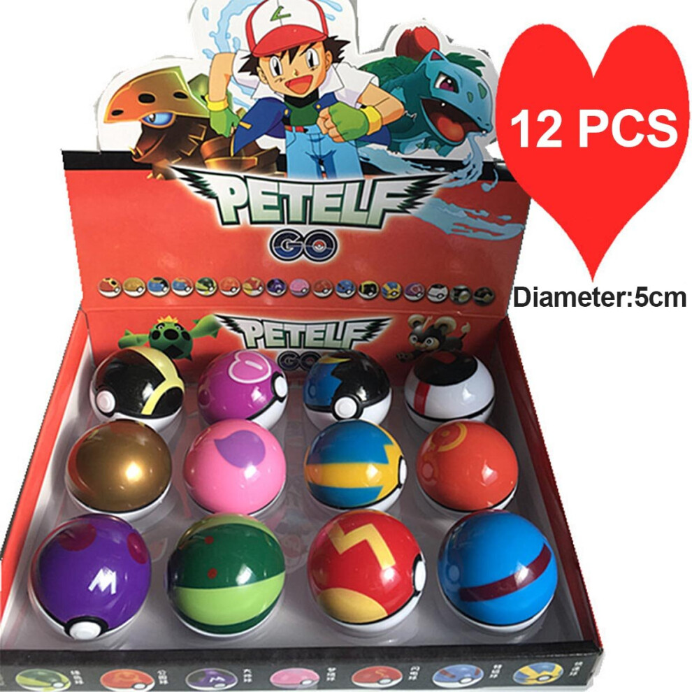 12PC 1.9INCH Pokemon Ball Set Clip 'n' Go Pokeball Random Toys