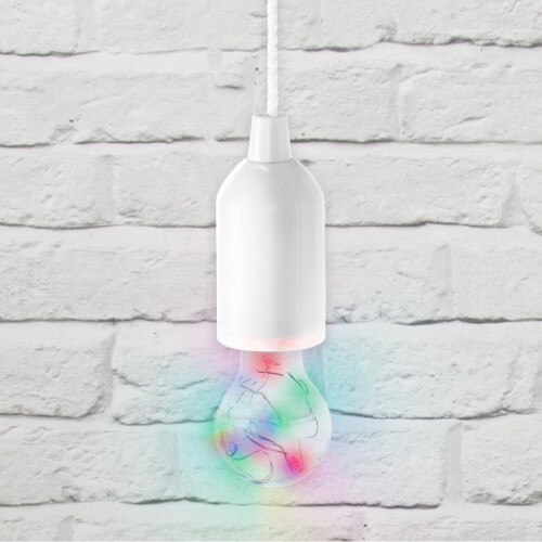 Colour Changing Hanging Pull Cord LED Rope Light - Garages Sheds Tents