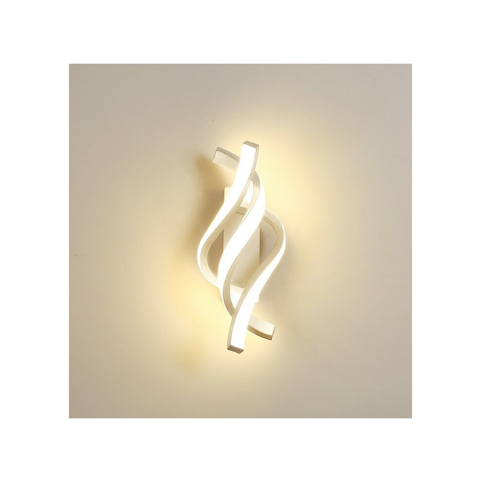 Modern Wall Lamp White LED Wall Sconce Indoor Wall Light for Living Room Corridor Staircase Bedroom (Warm White)