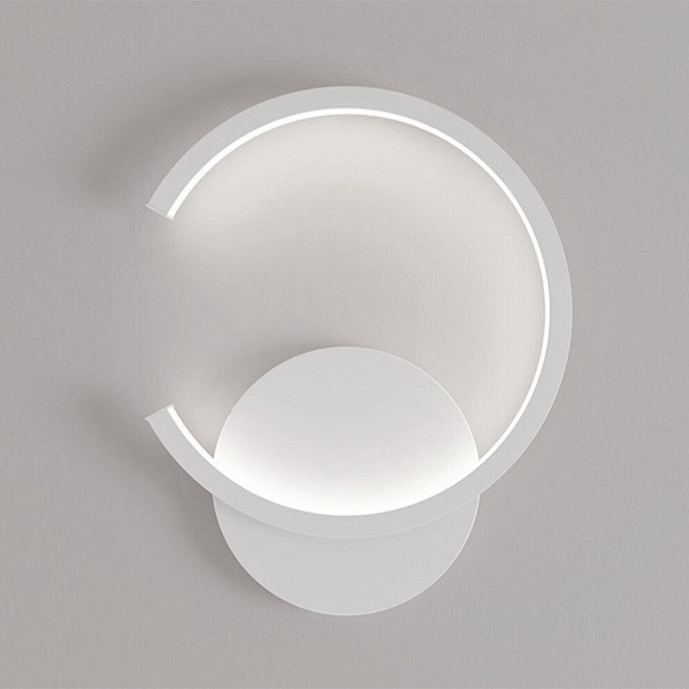 (White Cold White) Modern Led Wall Light Minimalist Nordic Wall Sconce Creative Round Wall Lamp for Bedroom Bar Office Cafe Study