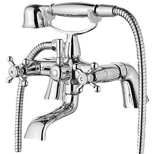 Victorian Traditional Bath Bathtub Mixer Tap with Shower Dual Lever Bathtub Taps Mixer Shower Handset Bathroom