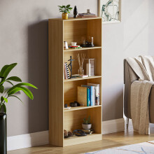 (Oak) Cambridge 4 Tier Bookcase Shelf Office Storage