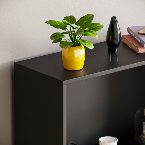 Home Discount (Black) Cambridge 3 Tier Bookcase Wide Shelf Book Storage 2