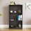 Home Discount (Black) Cambridge 3 Tier Bookcase Wide Shelf Book Storage 6