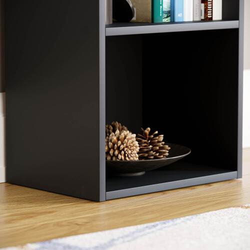 Home Discount (Black) Oxford 3 Tier Cube Bookcase Library Shelving Unit 1