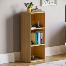 (Oak) Oxford 3 Tier Cube Bookcase Library Shelving Unit