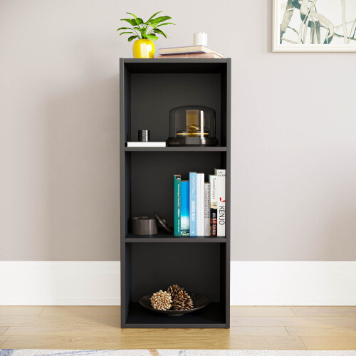 Home Discount (Black) Oxford 3 Tier Cube Bookcase Library Shelving Unit 2