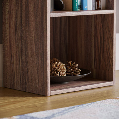 Home Discount (Walnut) Oxford 3 Tier Cube Bookcase Library Shelving Unit 1