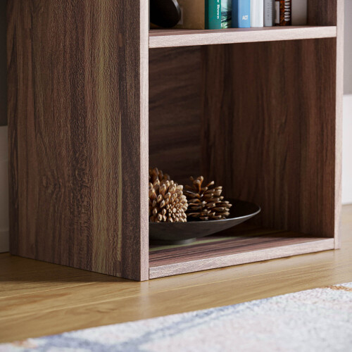 Home Discount (Walnut) Oxford 2 Tier Cube Bookcase Modern Storage Unit 1