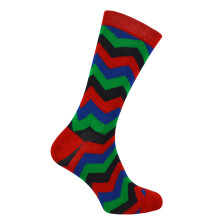 (6-11, Zickzack (Rot)) Mr Heron - Mr Heron - Herren Lustig Bambussocken Neuheit Socken mit Argyle Streifen Muster