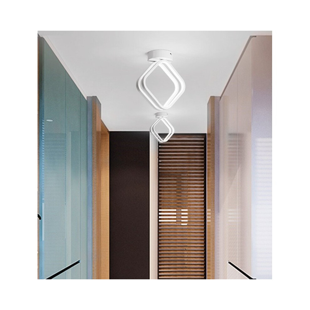 2PCS-Modern Led Ceiling Light Nordic Chandelier Creative Acrylic Cube Ceiling Lamp White for Bedroom, Kitchen, Living Room, Balcony, Cold White-image-OPC-P8BPY8B-NEW