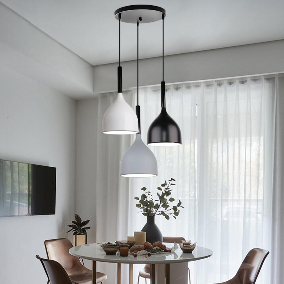 (Style A) Retro Chandelier Modern Nordic Pendant Light Vintage 3 Lamp Holders Pendant Lamp for Cafe Office Living Room Kitchen