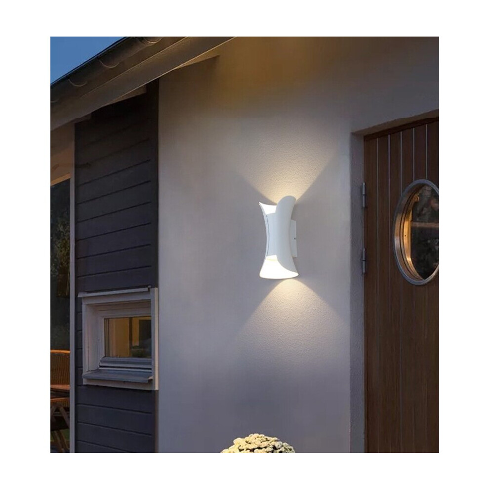 Stoex Modern Led Wall Indoor Aluminium Metal Wall Lamp 3000K Warm Wall Sconce (White) For Hallway, Bedside, Garden, Living Room Light/White