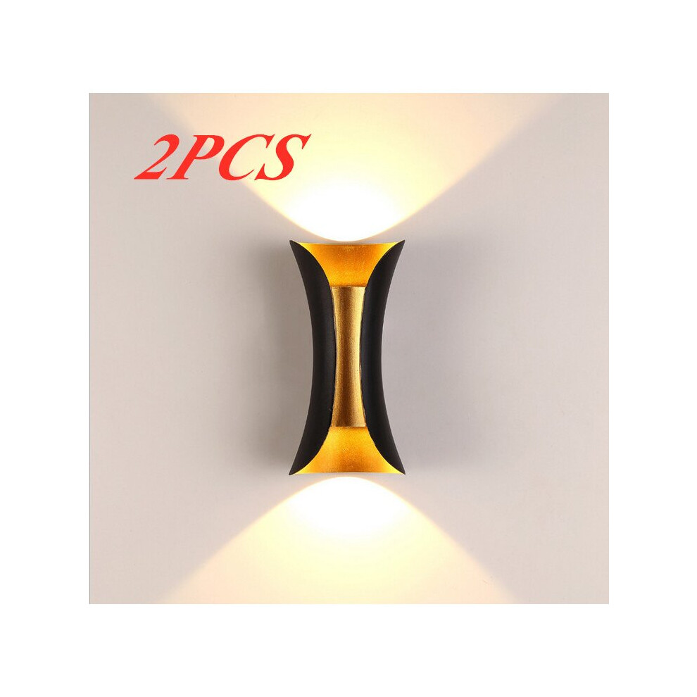 Stoex 2X Modern Led Wall Indoor Aluminium Metal Wall Lamp 3000K Warm Wall Sconce ( Gold) For Hallway, Bedside, Garden, Living Room Light/White/Black
