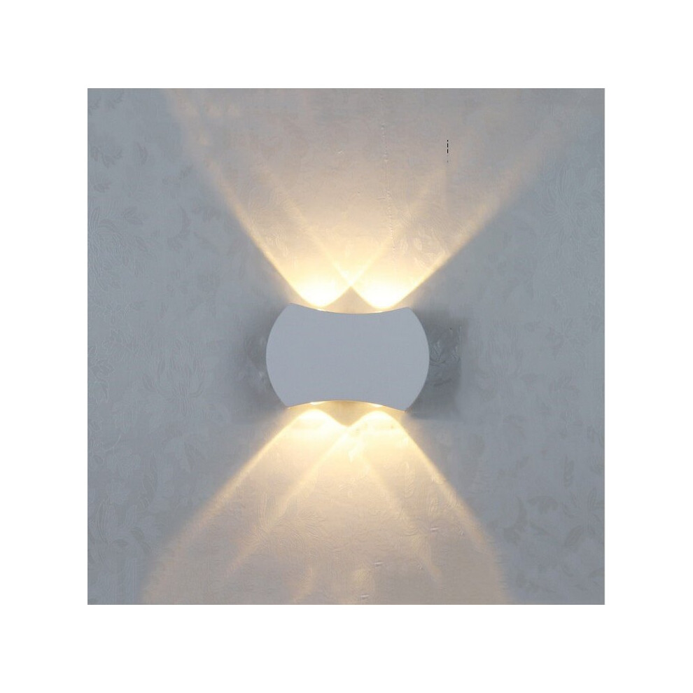 Led Wall Light White Indoor 4W Modern Wall Sconce Aluminum Wall Lamp for Living Room Bedroom Hallway, Warm White