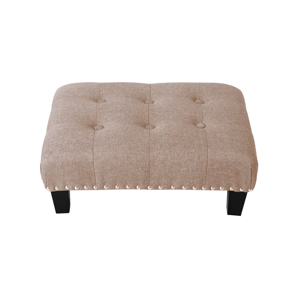 (Small Beige-50*37*20cm) Foot Rest Pouffe Stool Padded Seat Ottoman Footstool Chair Sofa Bench Stools