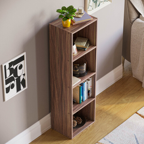 Home Discount (Walnut) Oxford 4 Tier Cube Bookcase Display Shelving Unit 2