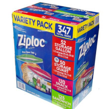 Ziploc Freezer Variety Bag Microwave Safe 347 Pack