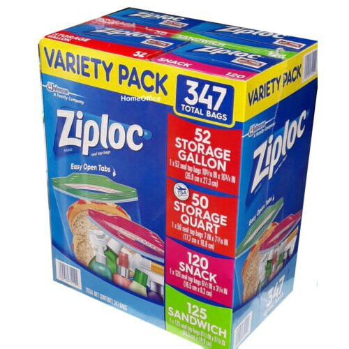 Ziploc Freezer Variety Bag Microwave Safe 347 Pack