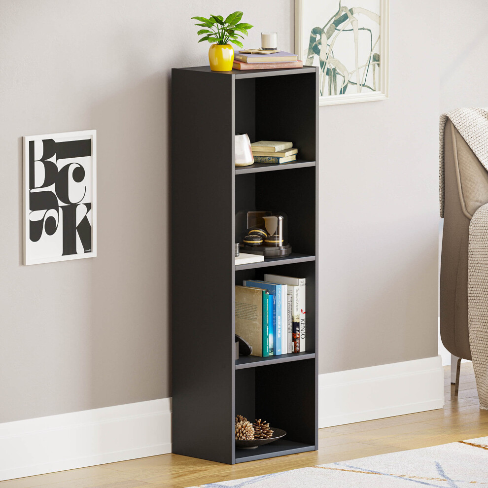 Home Discount (Black) Oxford 4 Tier Cube Bookcase Display Shelving Unit Black