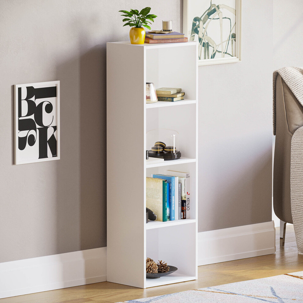 Home Discount (White) Oxford 4 Tier Cube Bookcase Display Shelving Unit White