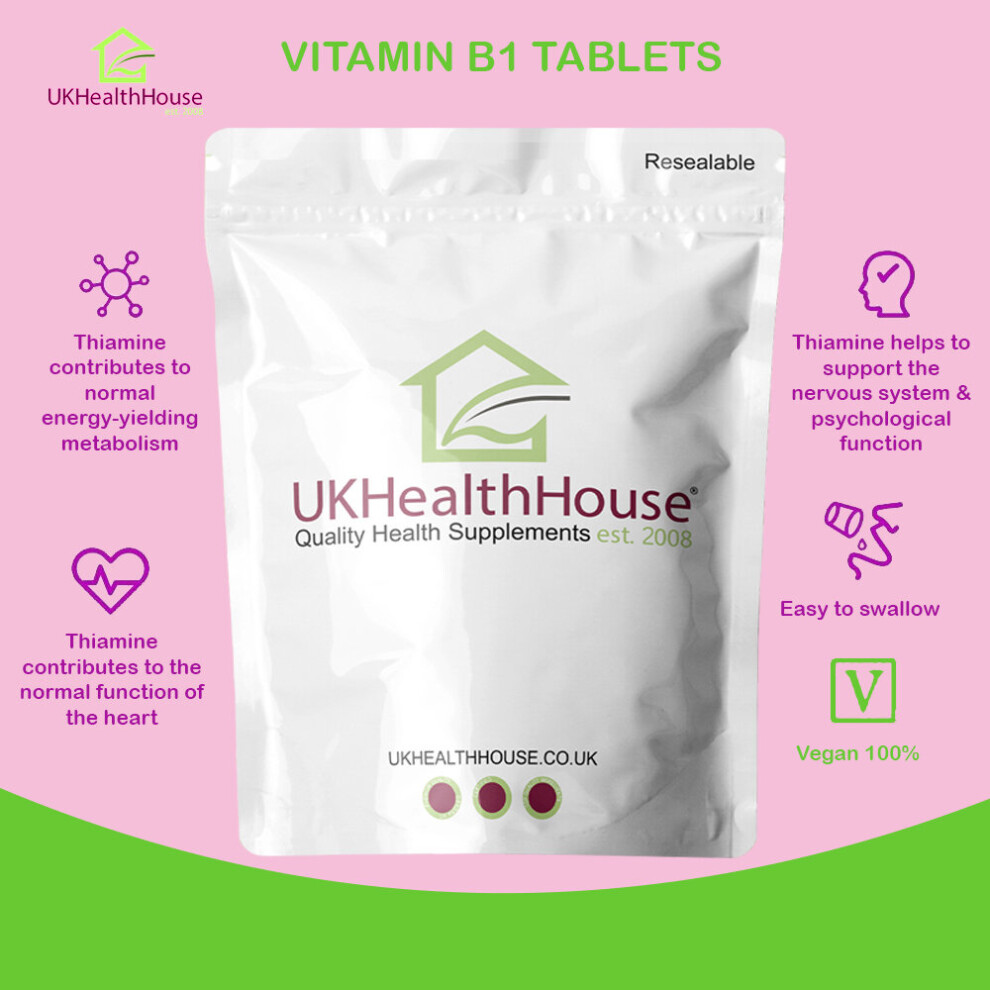 Vitamin B1 Thiamine 100mg x 30 Tablets - High Strength Heart & Nervous