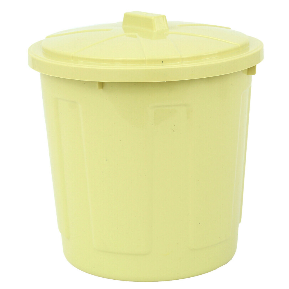 (Lemon) Plastic 5L Jolly Bin Waste Lid Dustbin Rubbish Recycle Kitchen Bathroom Bedroom