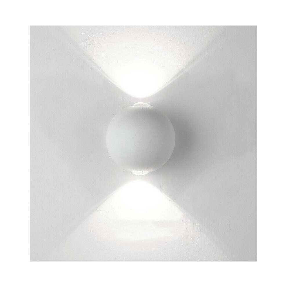 Indoor Wall Light (White) Led Wall Sconce 2 Light Modern Wall Lamp Round Design Wall Light Cold White for Cafe Bedroom Living Room Stair Study Room