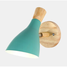 ((Green)) Modern Minimalist Wall Light Retro Wall Sconce Nordic Wall Light Indoor Wood Wall Lamp E27 for Bedroom Cafe Living Room