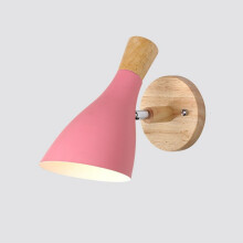 ((Pink)) Modern Minimalist Wall Light Retro Wall Sconce Nordic Wall Light Indoor Wood Wall Lamp E27 for Bedroom Cafe Living Room
