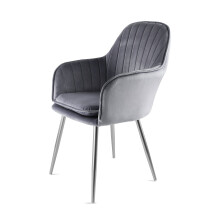 Genesis Muse Accent Chair Velvet Bedroom Living Dining - Grey
