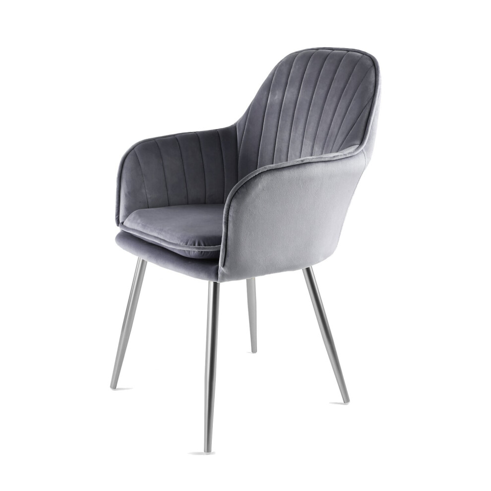 Genesis Muse Accent Chair Velvet Bedroom Living Dining - Grey