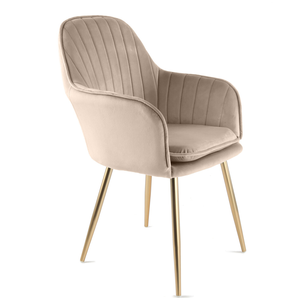 Genesis Muse Accent Chair Velvet Bedroom Living Dining - Taupe