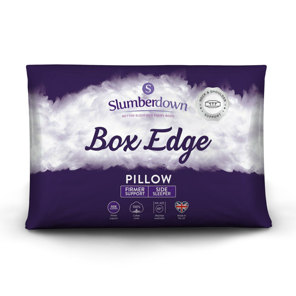 (Firm, 1 Pack) Slumberdown Box Edge Pillow UK Made