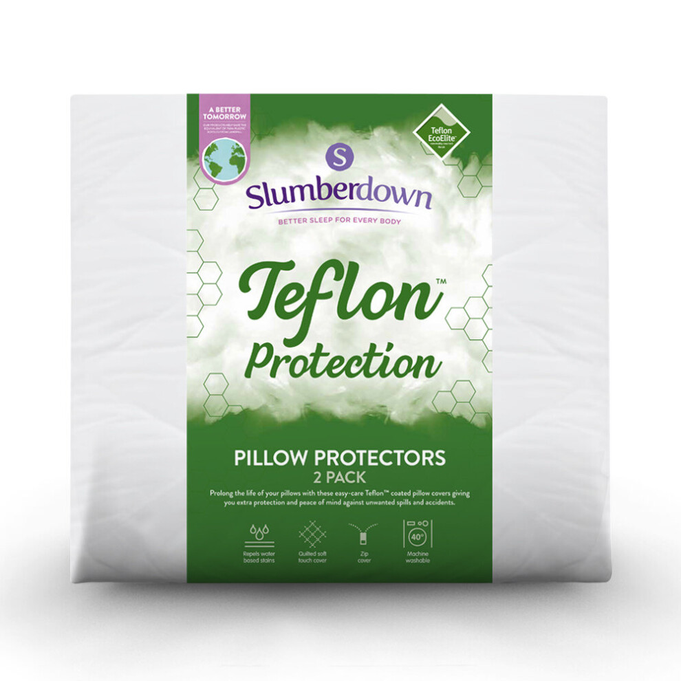 (2 Pack) Slumberdown Teflon Pillow Protector