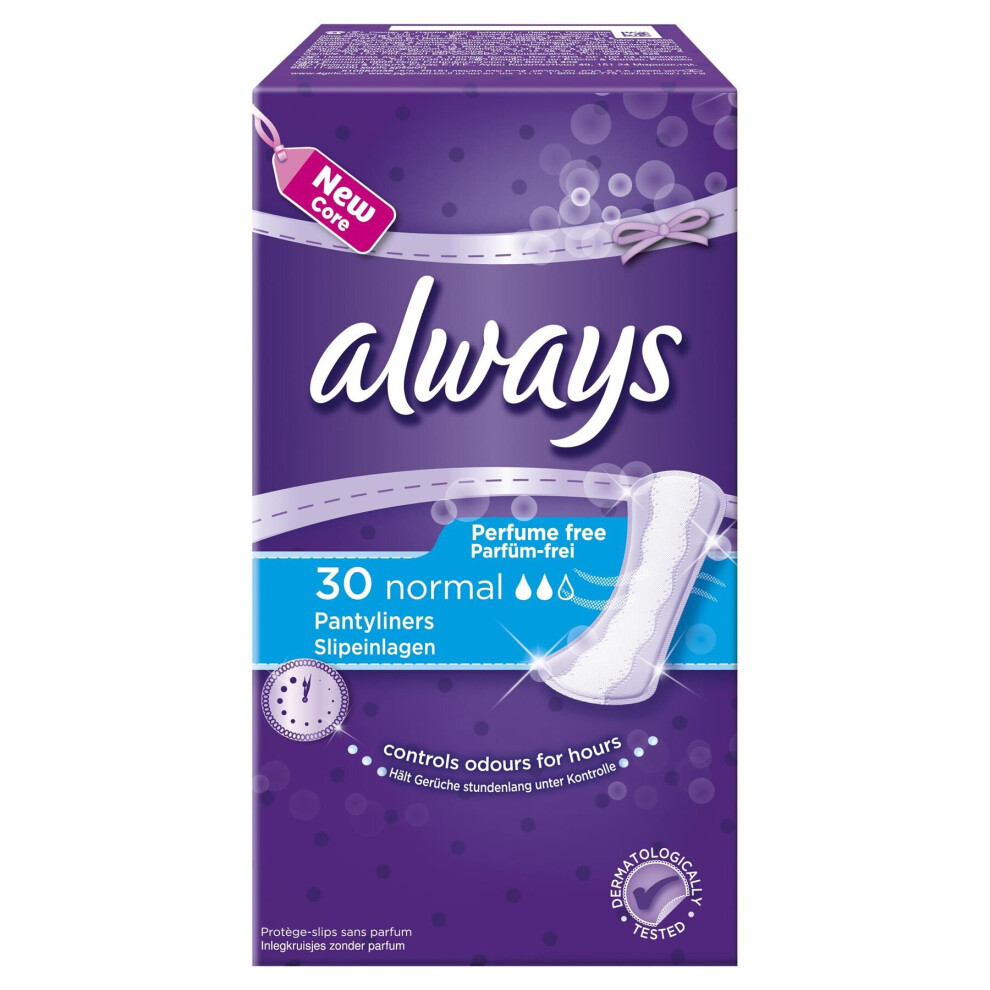 Always Perfume Free Normal Pantyliners 30's x15