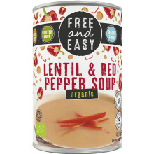 Free & Easy Organicanic Lentil and Red Pepper Soup 400g (6 Pack)